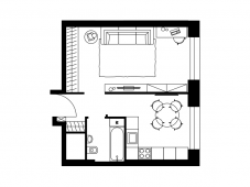1-комнатная квартира 38,6 м²