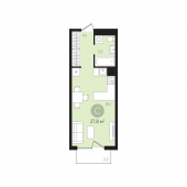 1-комнатная квартира 27,8 м²