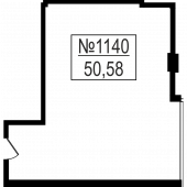 1-комнатная квартира 50,58 м²