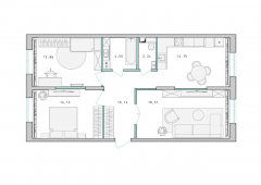3-комнатная квартира 78 м²