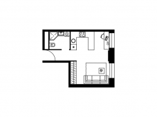 1-комнатная квартира 29 м²