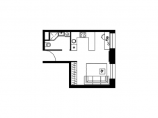 1-комнатная квартира 29,5 м²