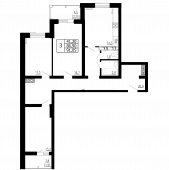 3-комнатная квартира 91,05 м²