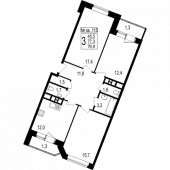 3-комнатная квартира 79,9 м²