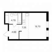 1-комнатная квартира 32,64 м²