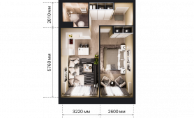 2-комнатная квартира 45,8 м²