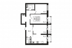 3-комнатная квартира 83,82 м²