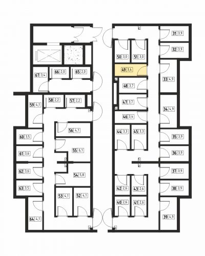 Кладовки, 3.4 м²