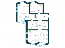 3-комнатная квартира 83,3 м²