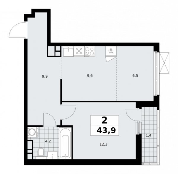 2 комнаты до 43.9