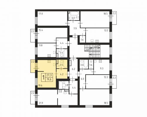 Студия, 27.3 м²