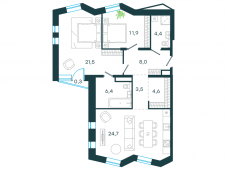 3-комнатная квартира 85,3 м²
