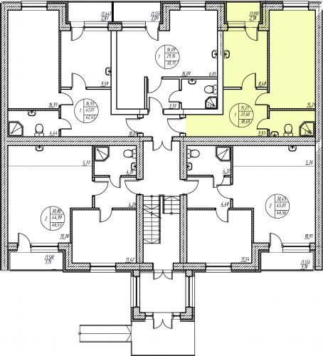 1-комнатная, квартира, 37.1 м²