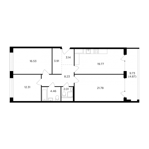 3 комнаты до 97.01