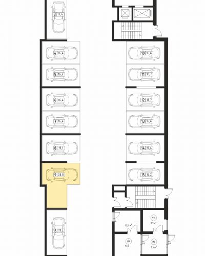 Машиноместа, 28.8 м²