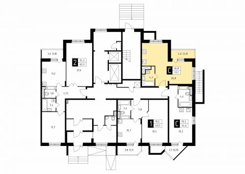 Студия, 33.1 м²