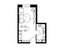 1-комнатная квартира 27,6 м²
