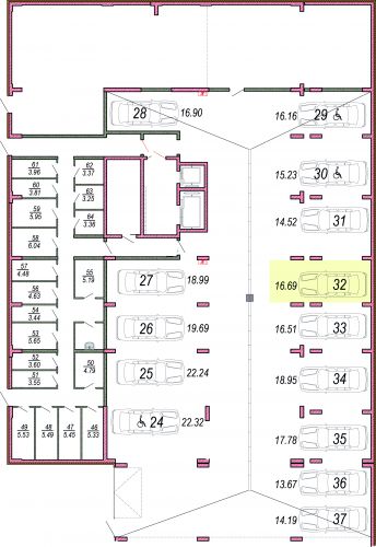 Машиноместа, 16.7 м²