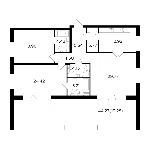 3 комнаты до 126.72