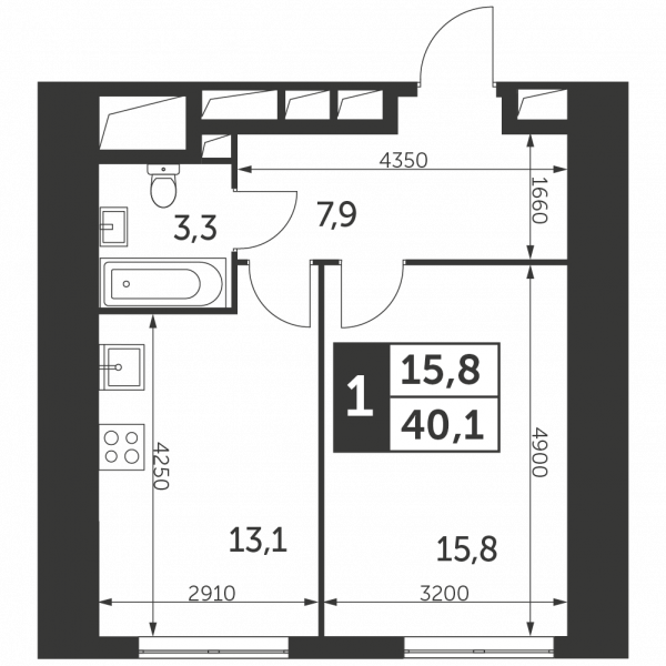 1 комната до 40.1