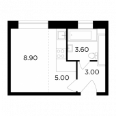 1-комнатная квартира 20,5 м²