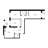 3-комнатная квартира 88,83 м²