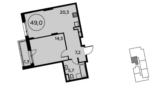 1 комната до 49