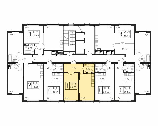 1 комната до 48