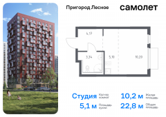 1-комнатная квартира 22,81 м²