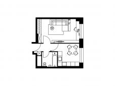 1-комнатная квартира 39,5 м²