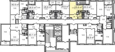 1-комнатная квартира 25,6 м²