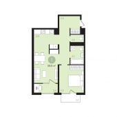 1-комнатная квартира 58,6 м²