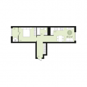 1-комнатная квартира 47,2 м²