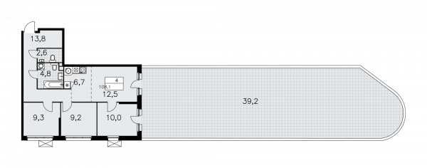 4 комнаты до 108.1
