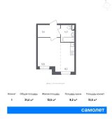 1-комнатная квартира 31,4 м²