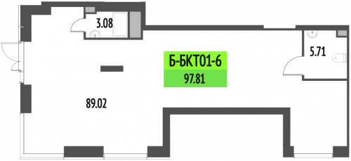 Студия, 97.81 м²
