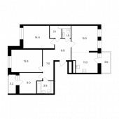 4-комнатная квартира 93,1 м²