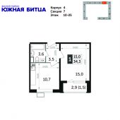 1-комнатная квартира 34,3 м²
