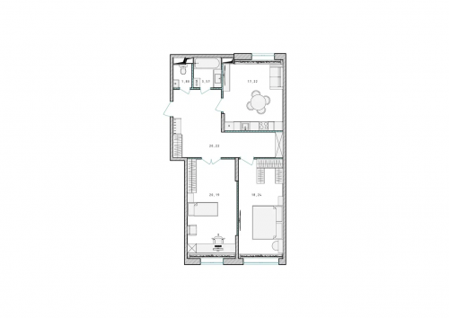2-комнатная, квартира, 81 м²