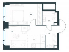 2-комнатная квартира 40,1 м²