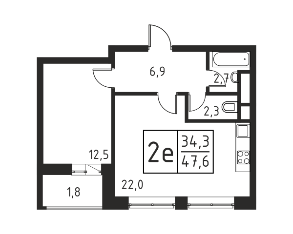 2 комнаты до 46.1