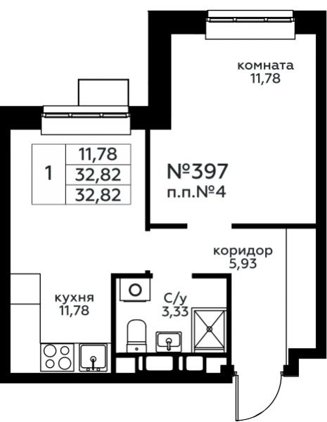 1 комната до 32.82