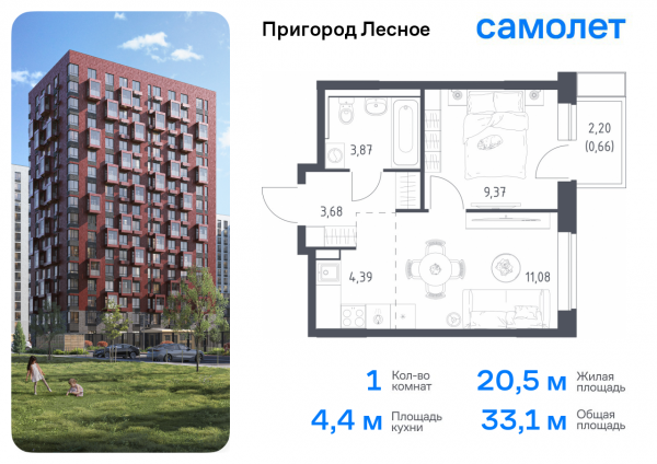 1 комната до 33.05
