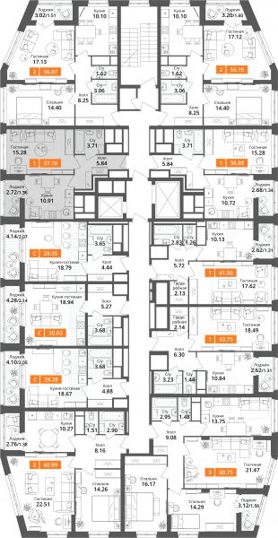 1 комната до 37.1
