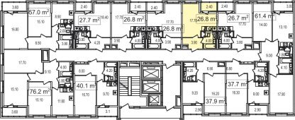 1-комнатная квартира 26,8 м²