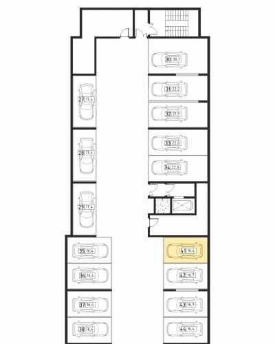 Машиноместа, 16.4 м²