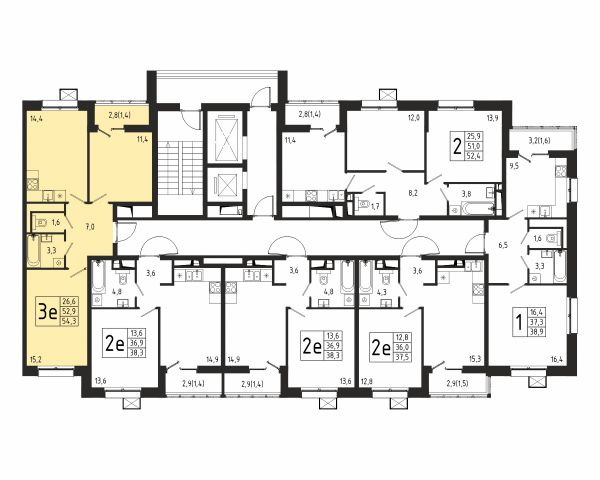 2 комнаты до 54.3