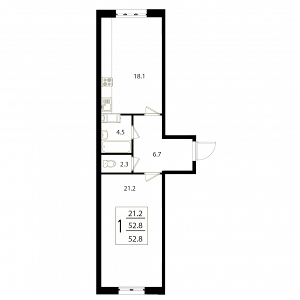 1 комната до 52.8