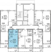 1-комнатная квартира 29.58 м²