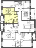 1-комнатная квартира 35,4 м²